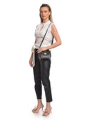 Anna Luchini Borsa messenger CARA in vera pelle - Nero