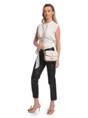 Anna Luchini Borsa messenger CARINA in vera pelle-Beige