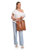 Anna Luchini Borsa a spalla ANASTASIA pelle naturale-Cognac