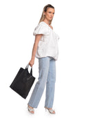 Anna Luchini Borsa Hobo ANASTASIA in vera pelle-Nero