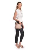 Anna Luchini borsa a mano ASTRID pelle naturale-Rosa cipria