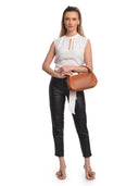 Anna Luchini Borsa Hobo TAISIA vera pelle-Cognac