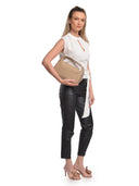 Anna Luchini Borsa Hobo TAISIA pelle naturale-Tortora