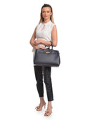Anna Luchini borsa a mano DACIANA pelle naturale-Blu scuro