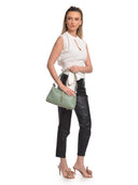 Anna Luchini Borsa a tracolla AMIRA in vera pelle-Verde menta