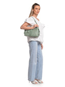 Anna Luchini Borsa a tracolla SELINA in vera pelle-Verde menta