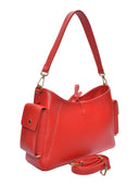 Anna Luchini Borsa a tracolla SELINA in vera pelle-Rosso