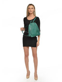 Anna Luchini Rucsac ANTONIA piele naturala Verde