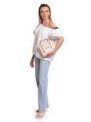 Anna Luchini borsa a mano KIARA pelle naturale-Beige