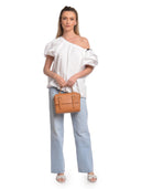 Anna Luchini borsa a mano KIARA pelle naturale-Cognac