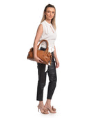Anna Luchini Borsa a tracolla DIA in vera pelle-Cognac
