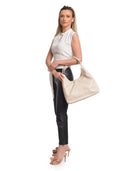 Anna Luchini Borsa a tracolla LUNA in vera pelle - Beige