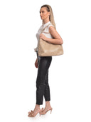 Anna Luchini Borsa a tracolla LUNA in vera pelle-Taupe