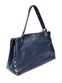 Anna Luchini Borsa a mano Antonella vera pelle Blu scuro