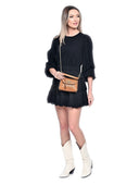 Anna Luchini Borsa a mano Roberta in pelle naturale color cognac