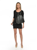 Anna Luchini Rucsac CAMILLA piele naturala negru