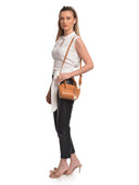 Anna Luchini Borsa messenger SYBILLE in vera pelle-Cognac