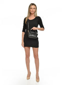 Anna Luchini Borsa messenger SYBILLE in vera pelle - Nera