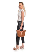 Anna Luchini borsa a mano Silvana pelle naturale-cognac