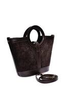 Anna Luchini borsa a mano Silvana pelle naturale-Marrone Scuro