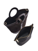 Anna Luchini borsa a mano Silvana pelle naturale-Marrone Scuro