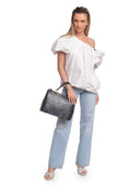 Anna Luchini Borsa a mano Nina vera pelle Blu scuro