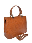 Anna Luchini Borsa a mano Nina in vera pelle color cognac
