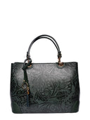 Anna Luchini Borsa a mano Nina in pelle naturale Verde scuro