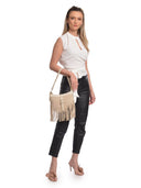 Anna Luchini Borsa a tracolla BIANCA pelle naturale-Beige
