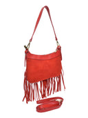 Anna Luchini Borsa a tracolla BIANCA in vera pelle-Rosso