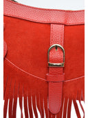 Anna Luchini Borsa a tracolla BIANCA in vera pelle-Rosso