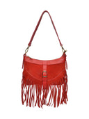 Anna Luchini Borsa a tracolla BIANCA in vera pelle-Rosso