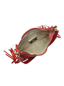 Anna Luchini Borsa a tracolla BIANCA in vera pelle-Rosso