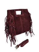 Anna Luchini Borsa Tote MARIA in vera pelle-Bordeaux