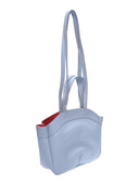 Anna Luchini Borsa a tracolla ERICA in pelle naturale-Azzurro