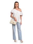 Isabella Rhea Borsa a tracolla SATRA in vera pelle - beige
