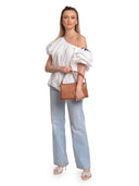Isabella Rhea Borsa a tracolla SATRA in vera pelle - cognac