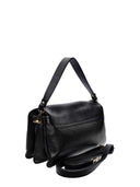 Isabella Rhea Borsa a tracolla SATRA in vera pelle-Nero