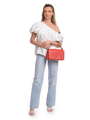 Isabella Rhea Borsa a tracolla SATRA pelle naturale-Rosso