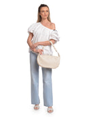 Isabella Rhea Borsa a tracolla ALEXANDRA vera pelle-Beige