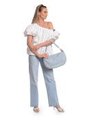 Isabella Rhea Borsa a tracolla ALEXANDRA pelle naturale-Azzurro chiaro