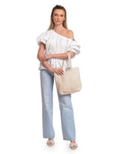Isabella Rhea borsa Hobo NATALIA pelle naturale-Beige
