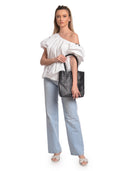 Isabella Rhea borsa Hobo NATALIA pelle naturale-Nero