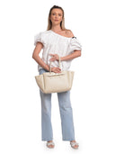 Isabella Rhea Borsa a tracolla REBECA in vera pelle-Beige