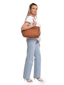Isabella Rhea Borsa a tracolla REBECA in vera pelle-Cognac