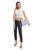 Isabella Rhea Borsa Tote RAMONA in vera pelle-Azzurro