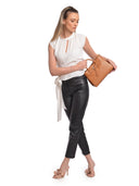 Isabella Rhea Borsa Tote RAMONA in vera pelle-Cognac