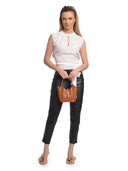 Isabella Rhea Borsa Shopper ARIANA in pelle naturale-cognac