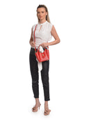 Isabella Rhea Borsa Tote ARIANA in vera pelle-Rosso