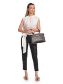 Isabella Rhea Borsa Shopper CAMELIA in vera pelle - Marrone Scuro